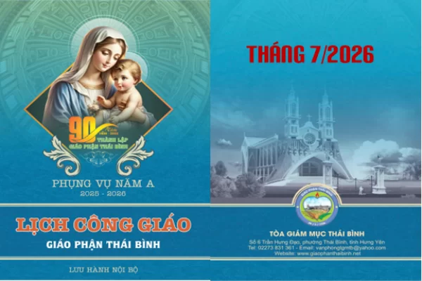 Lịch Công Giáo - Giáo phận Thái Bình. Tháng 7/2026