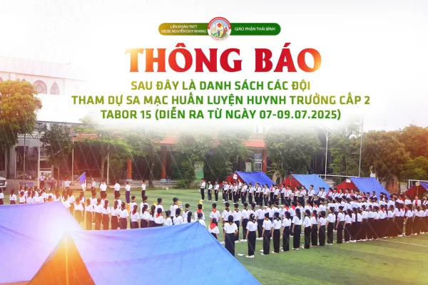Liên Đoàn TNTT Giuse Khang: Danh sách SMS tham dự Sa Mạc huấn luyện Huynh trưởng cấp 2 Tabor 15