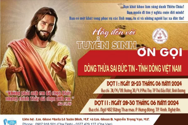 Dòng Thừa Sai Đức Tin: Tuyển sinh ơn gọi 2024