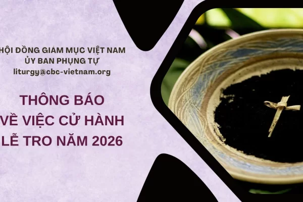 Ủy ban Phụng tự thông báo về việc cử hành Lễ Tro năm 2026