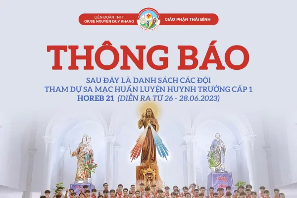 Liên đoàn TNTT Giuse Khang: Danh sách SMS tham dự Sa Mạc huấn luyện Huynh trưởng Horeb 21