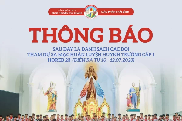 Liên đoàn TNTT Giuse Khang: Danh sách SMS tham dự Sa Mạc huấn luyện Huynh trưởng Horeb 23