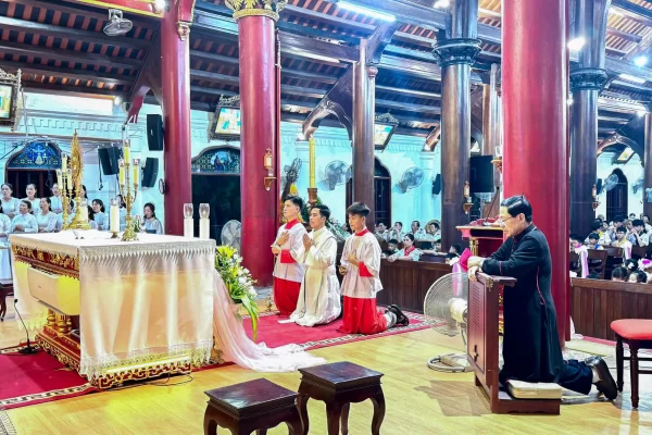 Giáo xứ Nam Lỗ: Đức cha Đa Minh thăm mục vụ và dâng Thánh lễ dịp Tuần Chầu lượt Giáo xứ