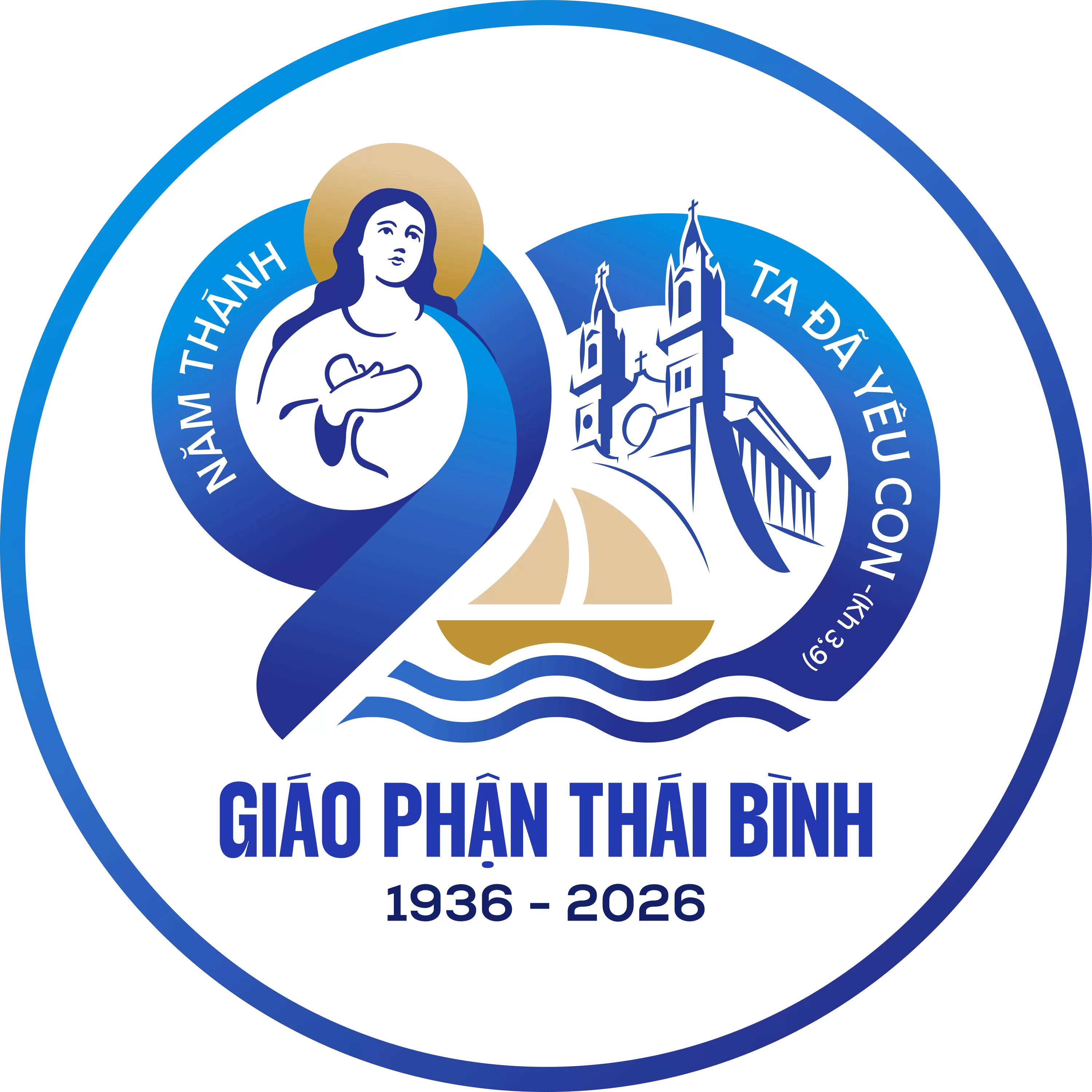 Logo Năm Thánh kỷ niệm 90 năm thành lập Giáo phận Thái Bình