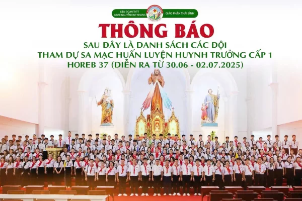 Liên Đoàn TNTT Giuse Khang: Danh sách SMS tham dự Sa Mạc huấn luyện Huynh trưởng Horeb 37